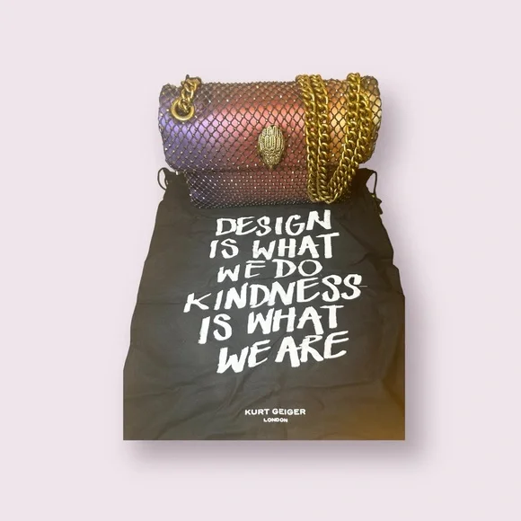 Kurt Geiger Mini Kensington Fabric Multicolor Gradient Embellished Shoulder Bag - Picture 5 of 10